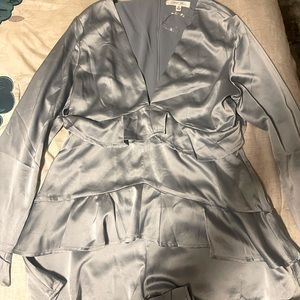 You will fall in love with this Blue Satin Romper